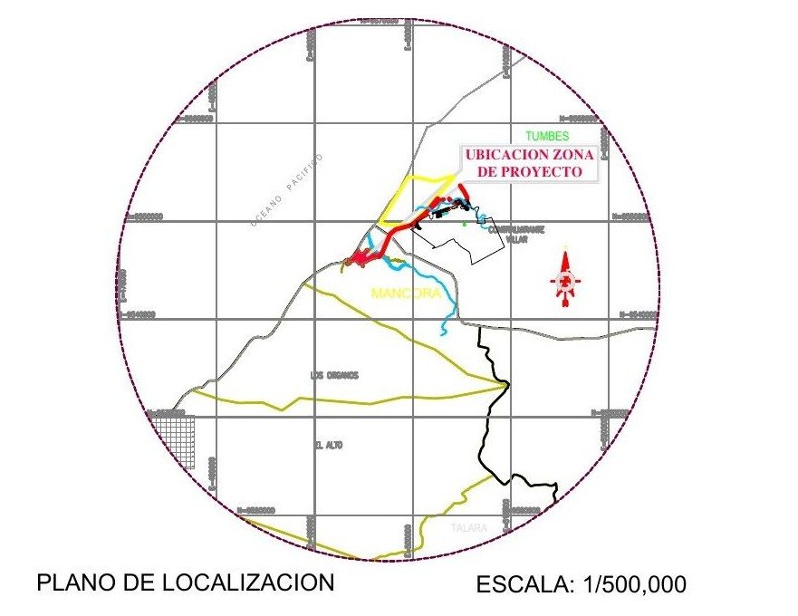 Plano de localización: el proyecto en Máncora